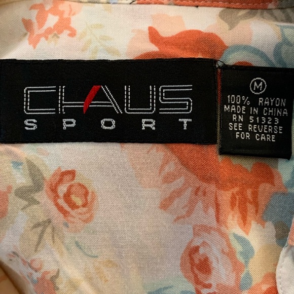 Vintage 90s Y2K Floral Button up Blouse M oversized lightweight coastal cowgirl - Picture 2 of 14